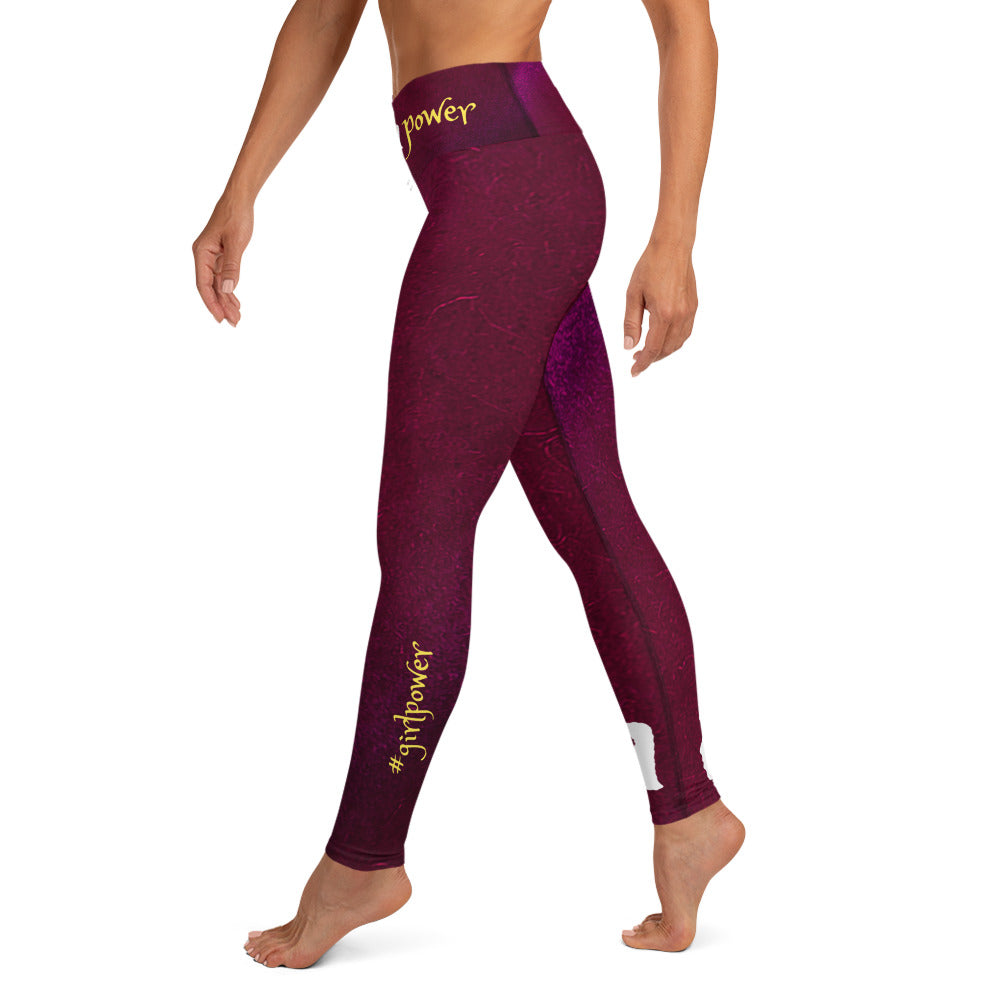Athletic Wear Leggings for Active Girls- #girlpower. Wear-Your-Attitude Yoga Pants- Black, Beige, Plum . WickedYo.